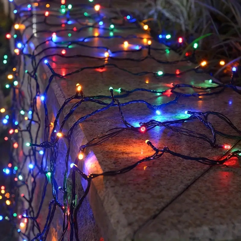 LUCES NAVIDEÑA CON PANEL SOLAR